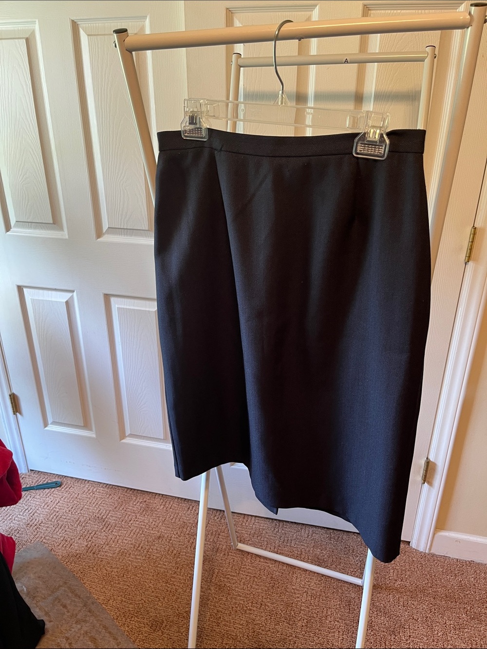 Classic Black Pencil Skirt - Women's Professional Skirt waist 17” across w/ Zi
